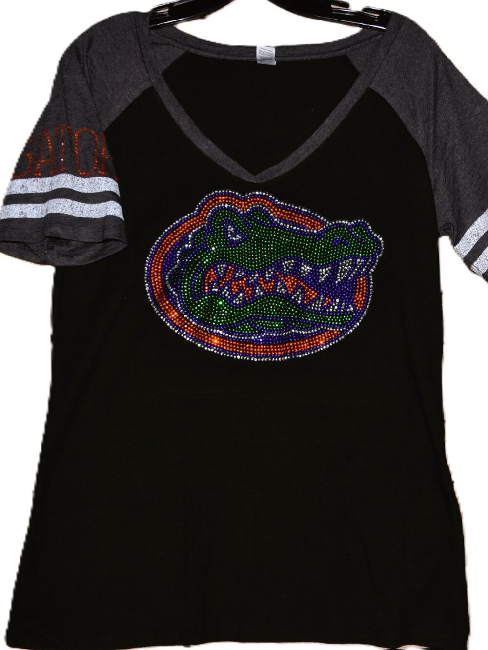 Florida rhinestone short sleeve shirt Gators on sleeve XS S M L XL XXL 3X 4X